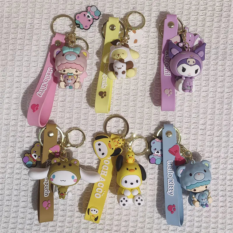 Cute Anime Twin Girl Pendant Keychain Toy