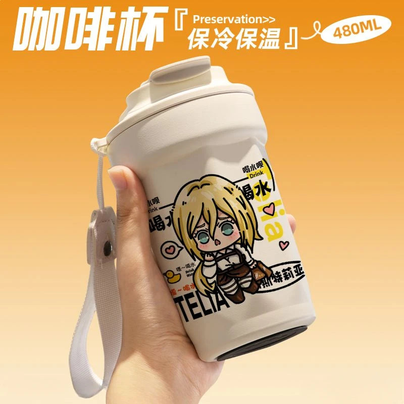 Anime Inspired Attack /Thermos Cup Stainless Steel