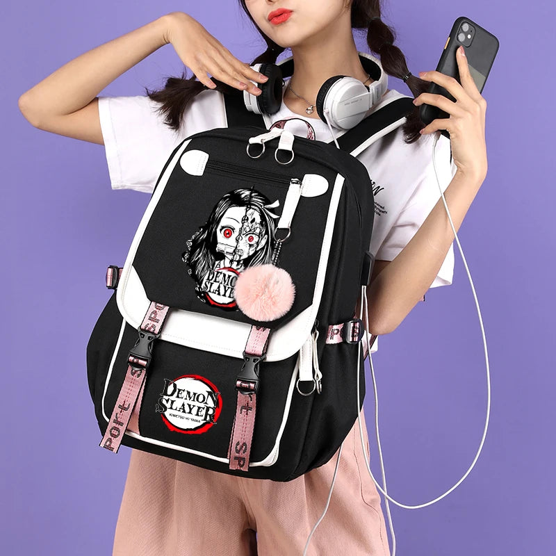 3Pcs Anime-Inspired Slayer Backpack Set – School & Travel Ready