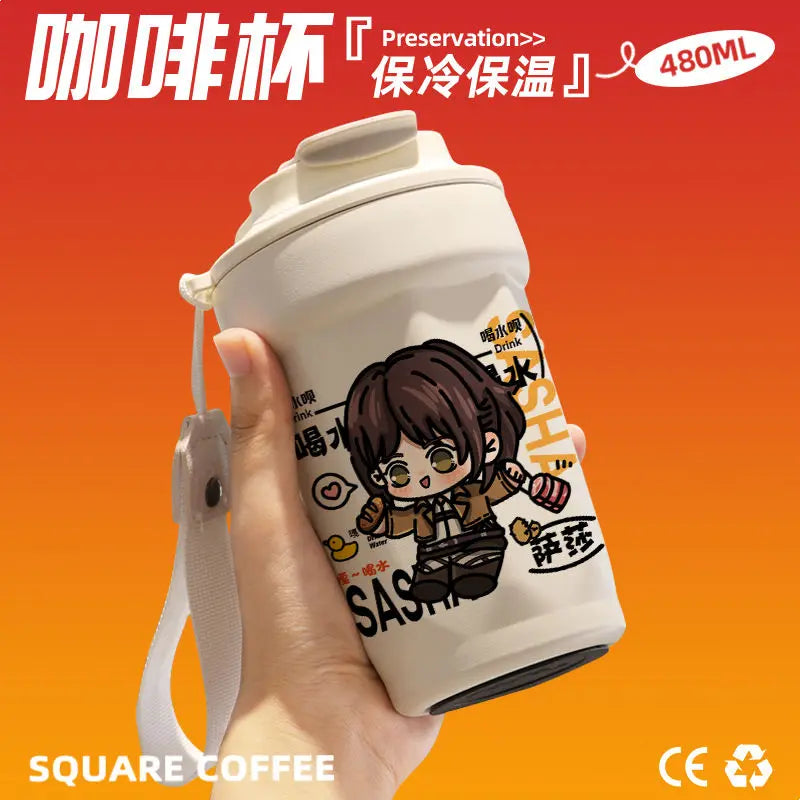 Anime Inspired Attack /Thermos Cup Stainless Steel