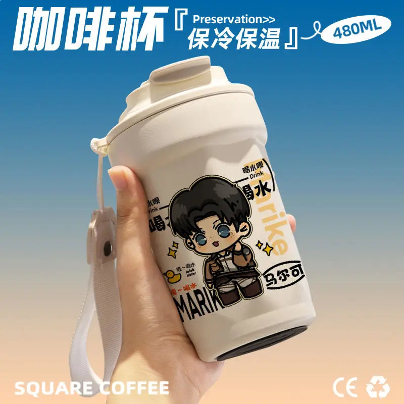 Anime Inspired Attack /Thermos Cup Stainless Steel