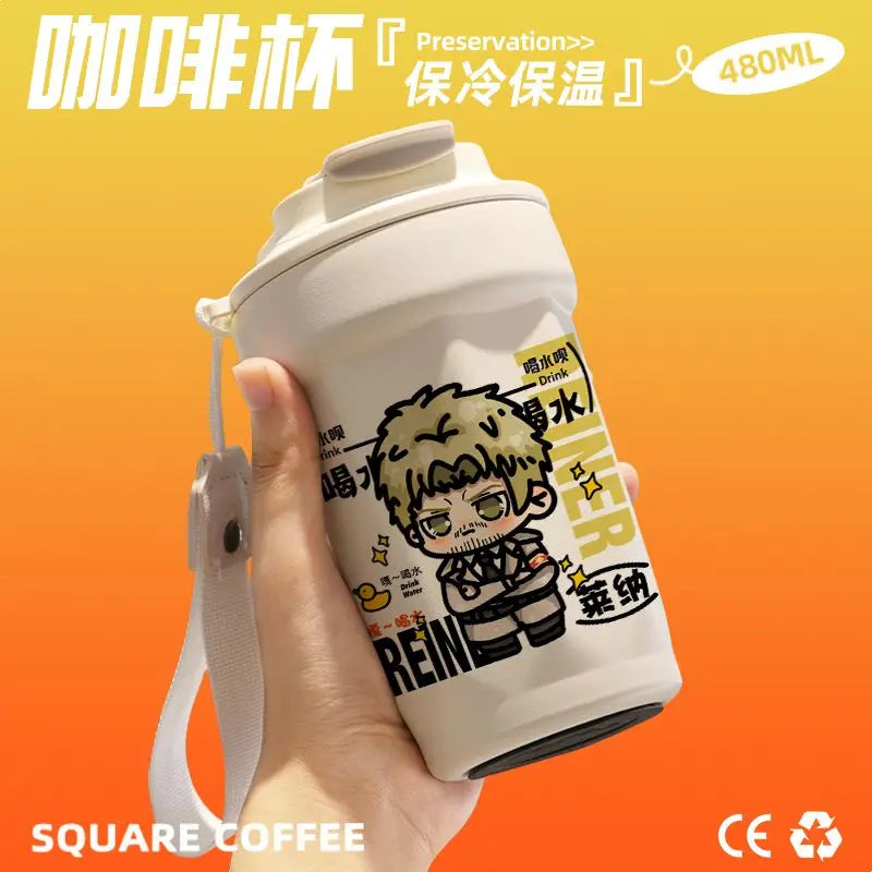 Anime Inspired Attack /Thermos Cup Stainless Steel