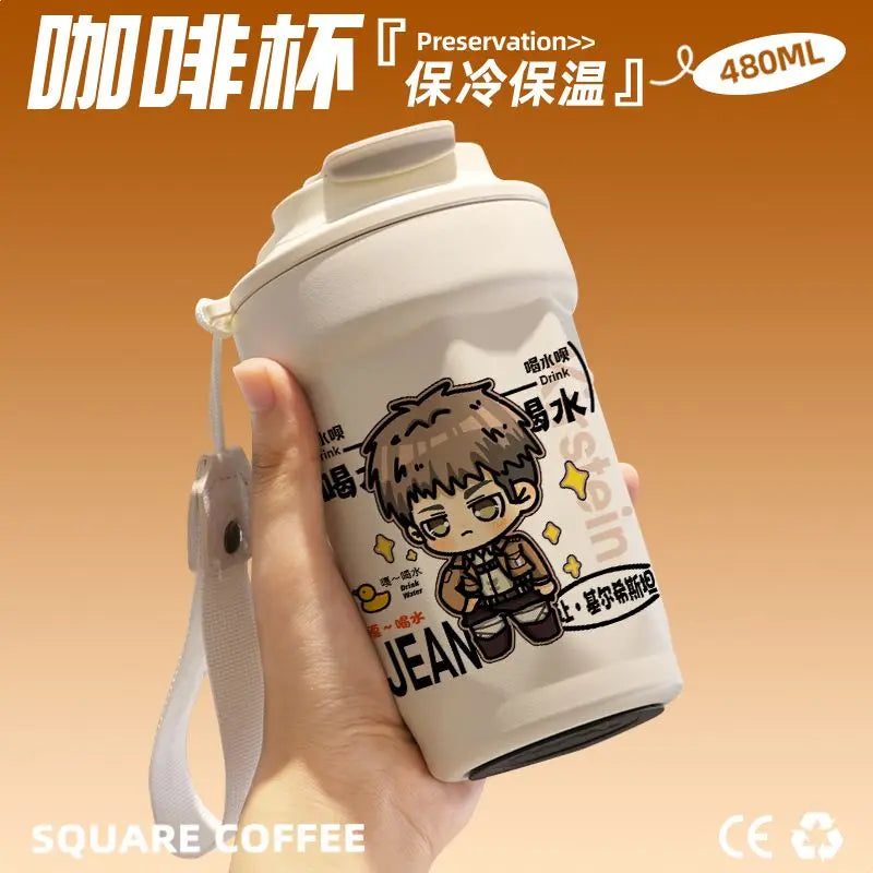 Anime Inspired Attack /Thermos Cup Stainless Steel