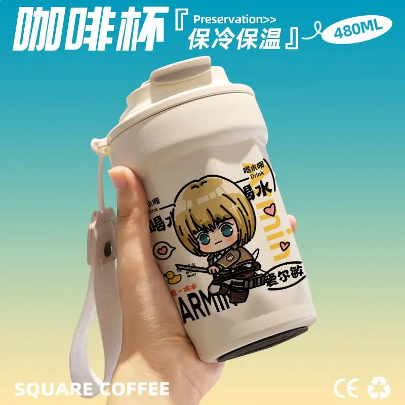 Anime Inspired Attack /Thermos Cup Stainless Steel
