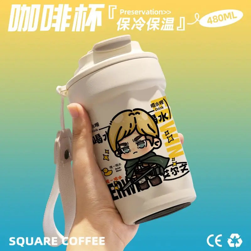 Anime Inspired Attack /Thermos Cup Stainless Steel