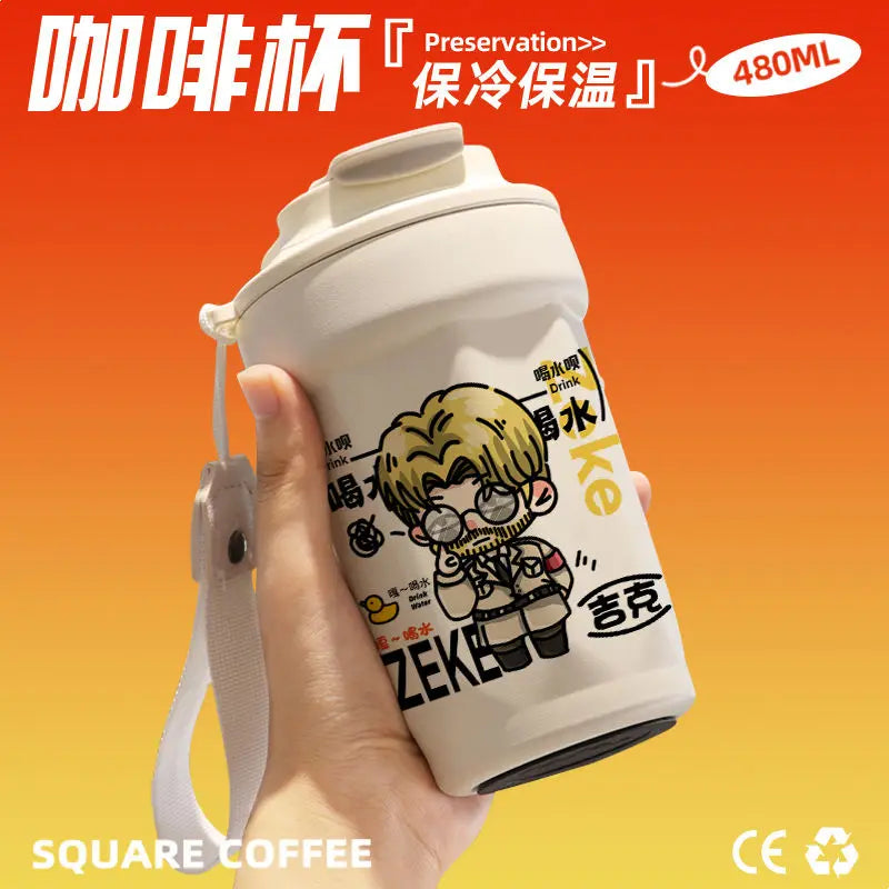 Anime Inspired Attack /Thermos Cup Stainless Steel