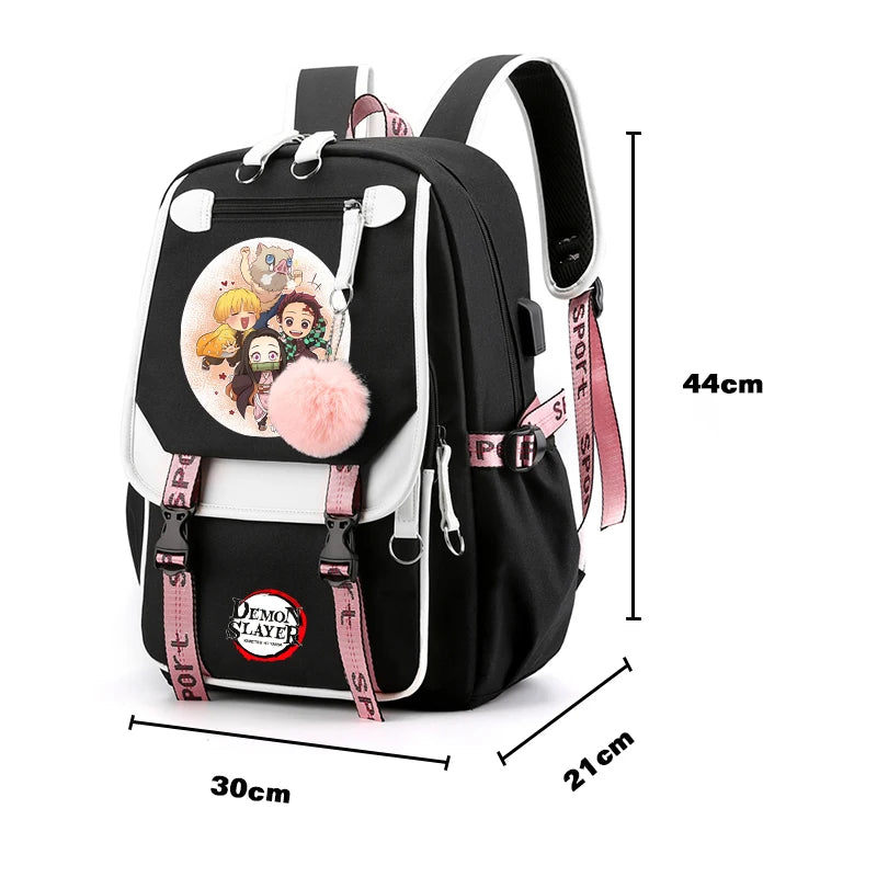 3Pcs Anime-Inspired Slayer Backpack Set – School & Travel Ready