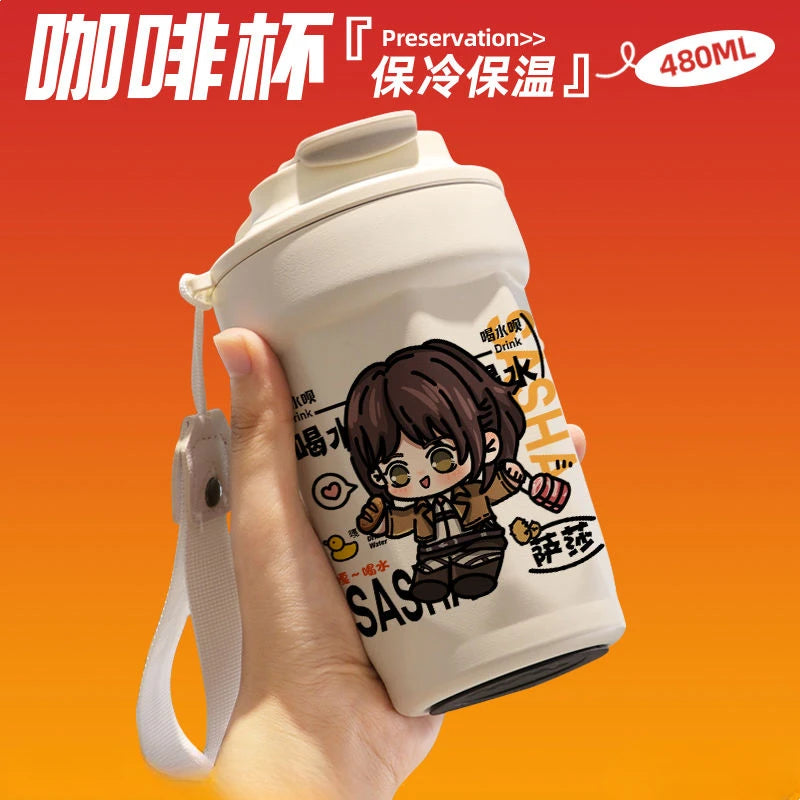 Anime Inspired Attack /Thermos Cup Stainless Steel