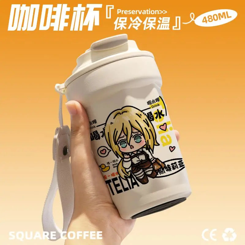 Anime Inspired Attack /Thermos Cup Stainless Steel