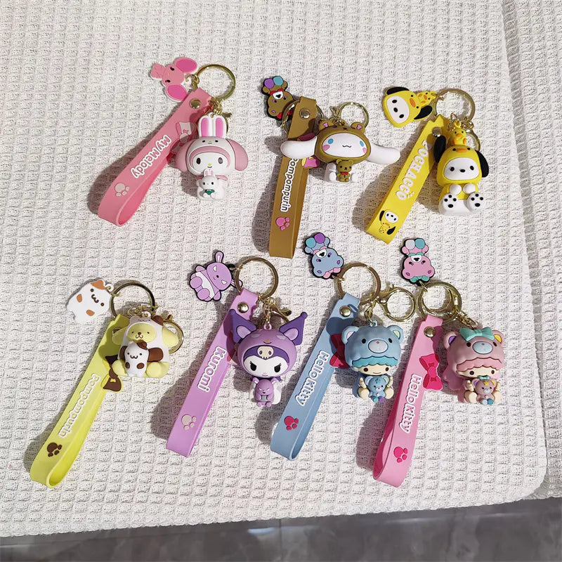 Cute Anime Twin Girl Pendant Keychain Toy