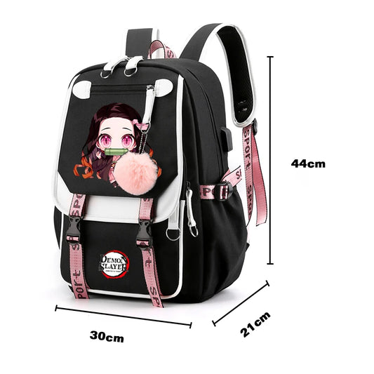 3Pcs Anime-Inspired Slayer Backpack Set – School & Travel Ready