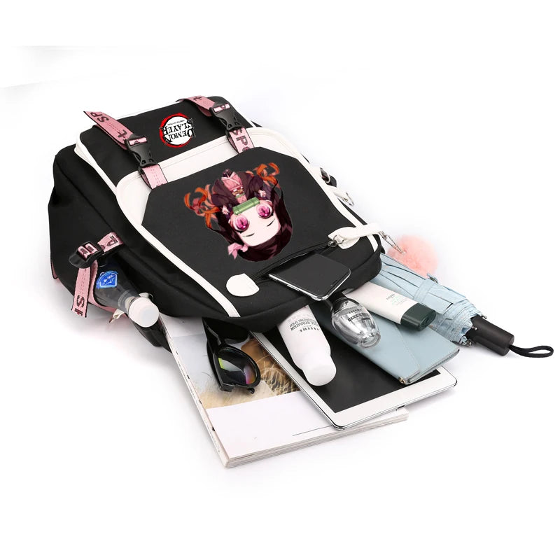 3Pcs Anime-Inspired Slayer Backpack Set – School & Travel Ready