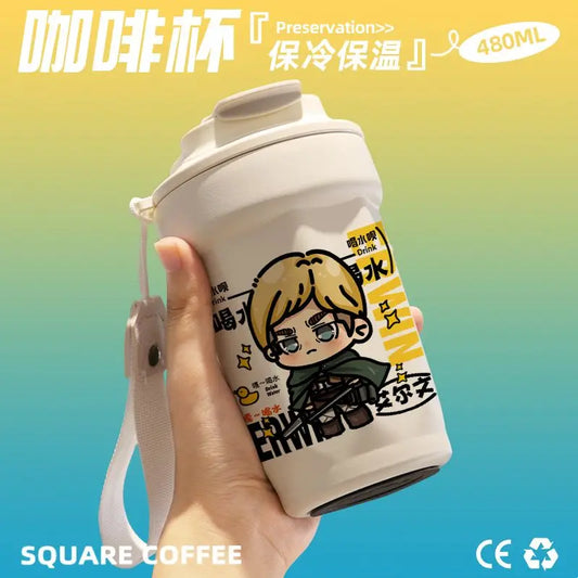 Anime Inspired Attack  /Thermos Cup Stainless Steel